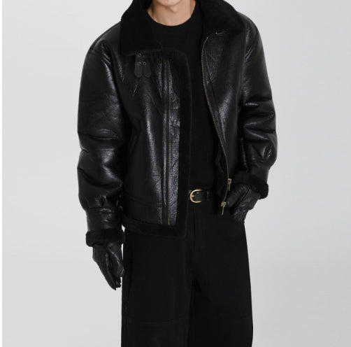 Men's Winter Warm Loose Lambswool Coat